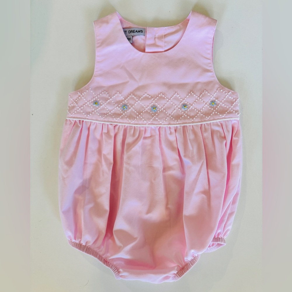Sweet Dreams pink embroidered 9mo bubble. Only worn once